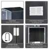 13' x 11' Metal Storage Shed Garden Tool House with Double Sliding Doors, 4 Air Vents for Backyard, Patio, Lawn Dark Grey