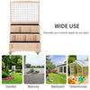 Raised Flower Bed with Trellis Freestanding Planter with Wheels Storage Space Spruce Frame for Garden Yard 32'' x 25'' x 53''