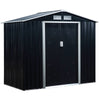 7'x4' Metal Outdoor Backyard Garden Utility Storage Tool Shed Kit  Spacious Design & Ventilation Windows