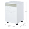 Cabinet for Filing Mobile File Cabinet Organizer with Drawer and Cabinet, Printer Stand with Castors, White