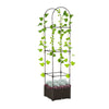 Garden Bed with Trellis Flower Stand Outdoor Elevated Planter for Plants Flowers or Vine 15.75'' x 15.75'' x 69'' Brown