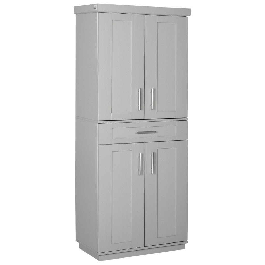 Modern Kitchen Pantry Freestanding Cabinet Cupboard with Doors and Dra