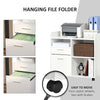 Filing Cabinet Printer Stand Mobile Lateral File Cabinet with 2 Drawers, 3 Open Storage Shelves for Home Office Organization, White