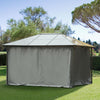 10' x 12' Universal Gazebo Sidewall Set with 4 Panels, Hooks/C-Rings Included for Pergolas & Cabanas, Grey