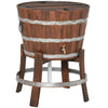 13 Gallons Retro Style Wooden Cooler Wood Ice Bucket with Separable Support Frame  Foldable Flip Cover and Faucet