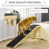 Pet Ramp for Dogs Non-slip Carpet Top Platform Pine Wood 74"L x 16"W x 25"H, Natural Wood, Black