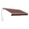 12' x 8' Patio Awning Canopy Retractable Sun Shade Shelter with Manual Crank Handle for Patio, Deck, Yard, Brown