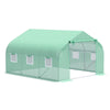 12' x 10' x 7' Outdoor Walk-In Tunnel Greenhouse Hot House with Roll-up Windows, Zippered Door, PE Cover, Green