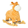 2-IN-1 Kids Plush Ride-On Rocking Gliding Horse Giraffe-shaped for Child Yellow