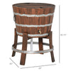 13 Gallons Retro Style Wooden Cooler Wood Ice Bucket with Separable Support Frame  Foldable Flip Cover and Faucet