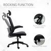 High Back Mesh Chair, Home Office Task Computer Chair with Adjustable Height, Lumbar Back Support, Headrest, and Arms, Black