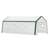 20' L x 10' W x 8' H Heavy-duty Greenhouse Walk-in Hot House with Windows and Roll Up Door, PE Cover, Steel Frame, White