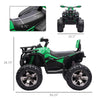 12V Kids Recharging Ride-on Electric ATV Quad w/ Realistic Headlights Wide Wheel, Green