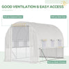 10' x 7' x 7' Walk-in Tunnel Greenhouse, Outdoor Plant Nursery with Anti-Tear PE Cover, Zipper Doors and Mesh Windows, White