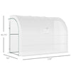 10' x 5' x 7' Lean to Greenhouse, Walk-In Green House, Plant Nursery with 2 Roll-up Doors and Windows, PE Cover and 3 Wire Shelves, White