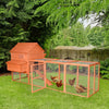 Large Wooden Outdoor Chicken Coop for the Garden & Backyard with A Fun Run & Inner Hen House Space