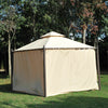 10' x 10' Steel Outdoor Patio Gazebo with Polyester Privacy Curtains, Two-Tier Roof for Air, & Large Design