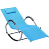 Rocking Chair, Zero Gravity Patio Chaise Sun Lounger, Outdoor Rocker, UV Water Resistant with Pillow, for Lawn, Garden or Pool - Sky Blue