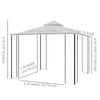 10' x 13' Outdoor Soft Top Gazebo Pergola with Curtains, 2-Tier Steel Frame Gazebo for Patio, Cream White