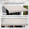 12' x 8' Patio Awning Canopy Retractable Sun Shade Shelter with Manual Crank Handle for Patio, Deck, Yard, Beige