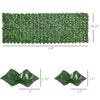 118" x 39" Artificial Privacy Fence Screen Faux Hedge Leaf Decoration for Outdoor Garden Backyard, Dark Green