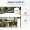 13' x 10' Patio Gazebo Outdoor Canopy Shelter with Double Vented Roof, Steel Frame for Lawn Backyard and Deck, Cream White