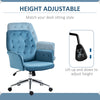 Desk Chair, Executive Office Chair with Thick Padding, Ergonomic Chair with High-End Gas Lift, Sturdy Base and Velvet-Feel Fabric, Blue