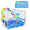 2-Level Hamster Cage Rodent Gerbil House Mouse Rat Habitat Metal Wire with Exercise Wheel, Play Tubes, Water Bottle, Food Dishes, & Ladder