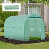 10' x 6.6' x 6.6' Greenhouse Replacement Walk-in PE Hot House Cover with 6 Windows Roll-Up & Zipper Door, Green