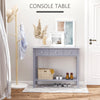 Console Table Industrial Desk with Drawer Bottom Shelf & Large Tabletop for Pictures  Great for the Entryway Grey