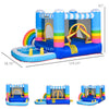 2-in-1 Kids Inflatable Bounce House Jumping Castle with Trampoline and Pool, with Carry Bag & Inflator Included