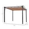 10' x 13'  Outdoor Retractable Pergola Canopy, Aluminum Patio Pergola, Backyard Shade Shelter for Porch Party, Grill Gazebo - Charcoal Grey