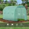 10' x 6.6' x 6.6' Greenhouse Replacement Walk-in PE Hot House Cover with 6 Windows Roll-Up & Zipper Door, Green