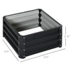 2' x 2' x 1' 2-Piece Raised Garden Bed Box with Steel Frame for Vegetables, Flowers, & Herbs, Grey