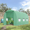 15' x 7' x 7' Walk-in Tunnel Greenhouse Garden Plant Growing House with Door and Ventilation Window, Green