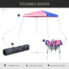 10'x 10' Outdoor Easy Pop Up Canopy Event Tent with Slanted Legs for Weddings  & Parties - American Flag