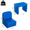 2-in-1 Multifunctional Kids Sofa Convertible Table and Chair Set for Boys Girls, Blue