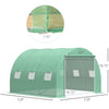 10' x 10' x 7' Walk-in Greenhouse, Tunnel Hoop, Polyethylene PE Cover, Steel Frame, Roll-Up Zipper Door & Windows for Vegetables, Green