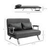 Convertible Sofa Bed Sleeper Chair, 5 Position Adjustable Backrest, Armchair Sleeper with Pillows, Leisure Chaise Lounge Couch, Dark Grey