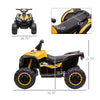 12V Kids ATV with Treaded Tires, Four Wheelers Quad Car with Dual Motors, LED Headlights, Suspension System, Horn, Music, Gift for 3-5 Years Old, Yellow