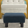 16" Cube Modern Linen Fabric Pouf Footrest Ottoman - Dark Blue