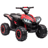 12V Kids ATV with Treaded Tires, Four Wheelers Quad Car with Dual Motors, LED Headlights, Suspension System, Horn, Music, Gift for 3-5 Years Old, Red