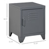 Industrial End Table, Living Room Side Table with Locker-Style Door and Adjustable Shelf, Grey