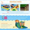 5-in-1 Inflatable Water Slide Kids Bounce House, Summer Theme Jumping Castle Includes Slide, Trampoline, Pool, Water Gun, Climbing Wall with Carry Bag and 450W Air Blower