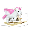 Kids Rocking Horse, Wooden Plush Ride-On Unicorn Chair Toy with Lullby Song for 18-36 months children