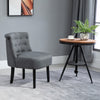 Modern Accent Leisure Chair with Mid Back Button-Tufted Upholstered Fabric and Wooden Legs for Living Room and Bedroom, Dark Grey