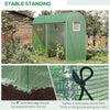 10' x 3' x 7' Tunnel Greenhouse Outdoor Walk-In Hot House with Roll-up Windows and Zippered Door, Steel Frame, PE Cover, Green