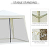 10'x10' Outdoor Party Tent Canopy with Mesh Sidewalls, Patio Gazebo Sun Shade Screen Shelter, Beige