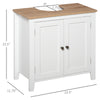 U Shaped Bathroom Vanity with Metal Knob, Wood Grain Table Top and Recessed Door Panel, Bathroom Sink Cabinets, Vanity Sink, White/Wood