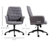 Ergonomic Chair Mid Back Office Chair with Adjustable Height, Task Chair with Padded Armrests, Dark Grey